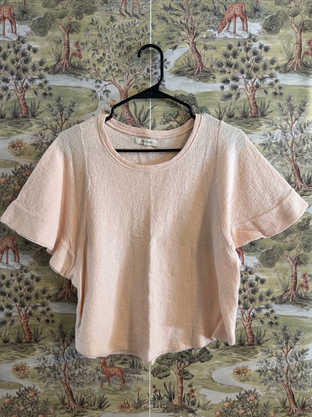 Madewell delicate Peach Short-Sleeve Textured Top - Picture 3 of 7